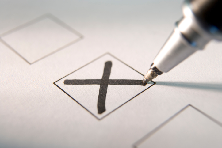 cross in a box on ballot paper