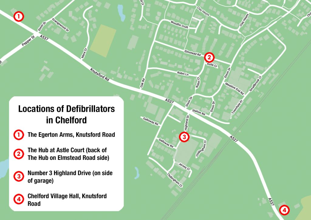 Defibrillator location map
